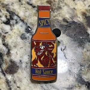 Disney Mushu from Mulan Dragon Breath Spicy Hot Sauce Bottle Pin